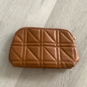 Nubily mini‎ bag make up bag leather faux camel tan new never used